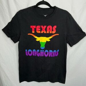 Texas Longhorns Rainbow Pride T-Shirt Black Size Small We Are Texas Cotton LGBTQ